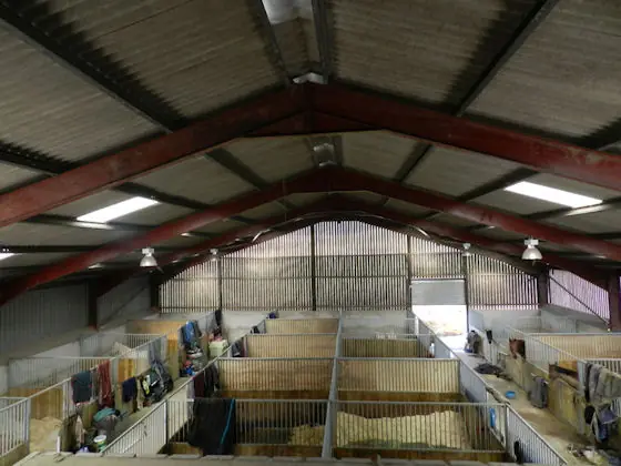 Inside the American barn stables